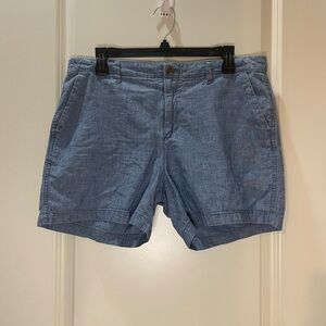 GAP Blue City Shorts Lightweight Chambray Side Pockets Size 10